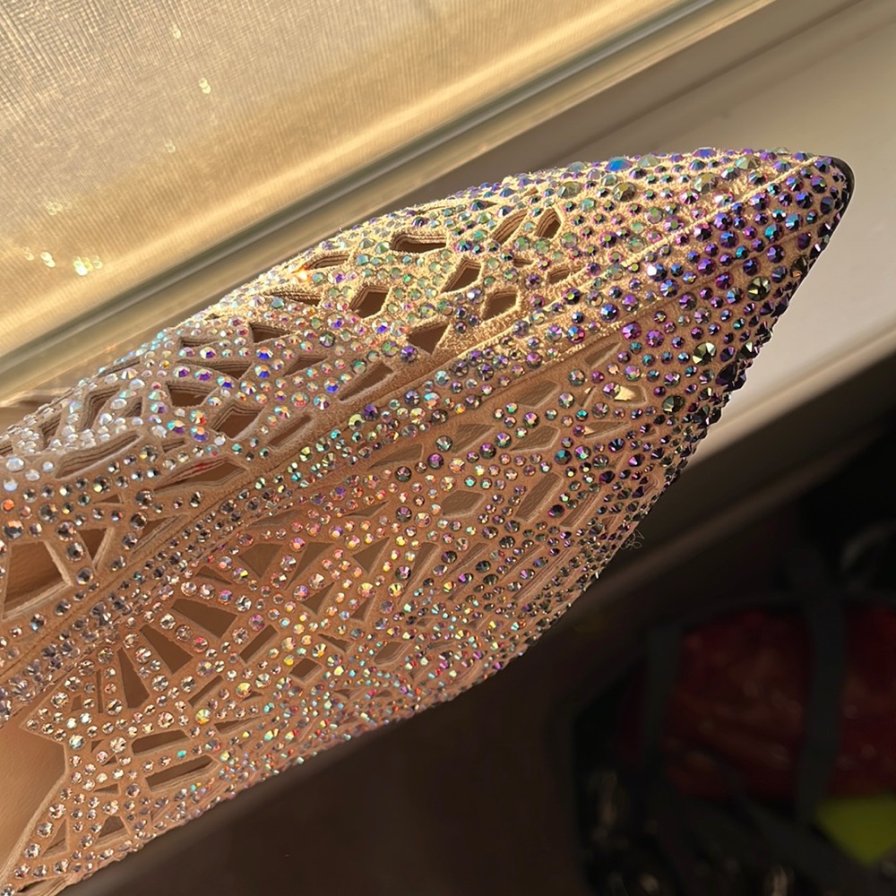 Loriblu Crystal Nude Heeled Mule New without Box